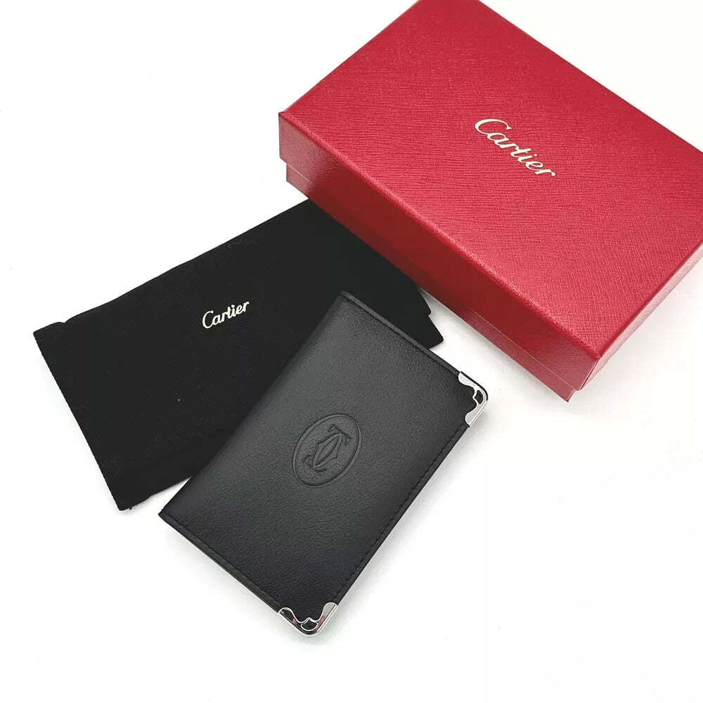 CARTIER BLACK CALFSKIN QUAD CARDHOLDER FOR CARDS | MUST DE CARTIER CARD WALLET