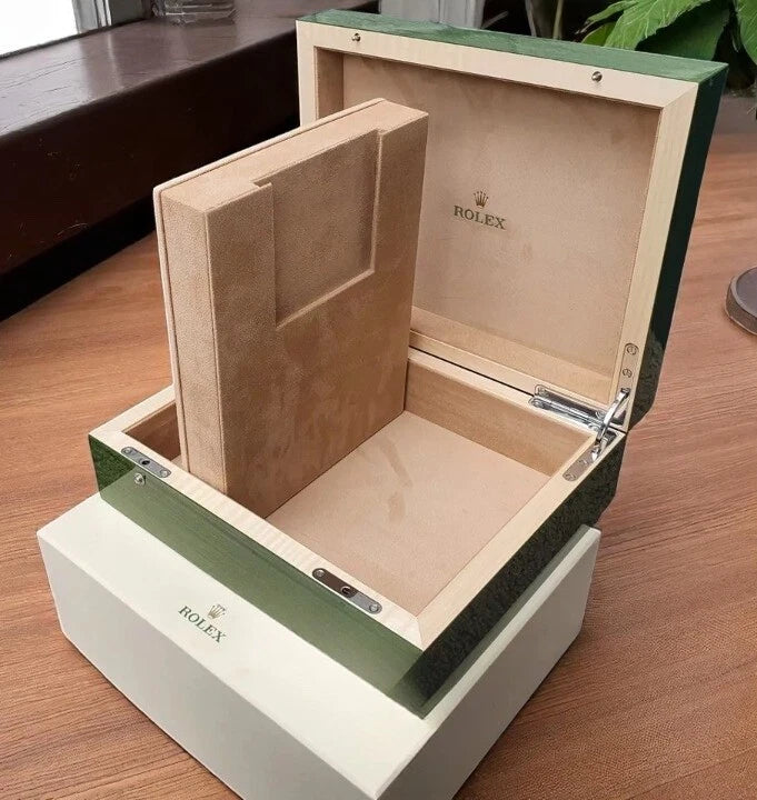 ROLEX WOODEN WATCH BOX – GREEN BIG CROWN, AUTHENTIC & RARE