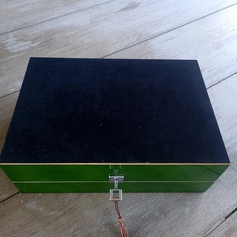 ROLEX WATCH BOX CASE STORAGE MULTI 10 WATCH GREEN DISPLAY
