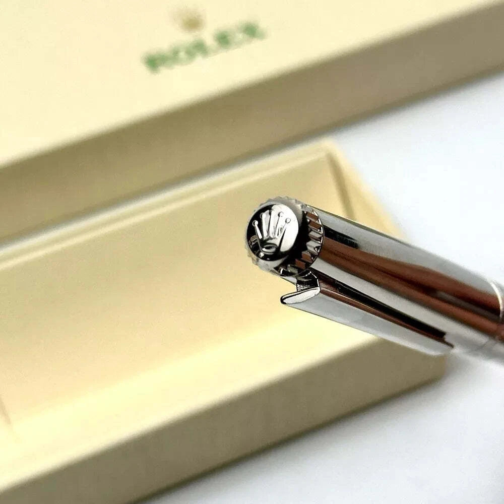 ROLEX SILVER SCRIBE PLATINUM WAVE CUT PEN FOR VIPS | LUXURY WRITING INSTRUMENT