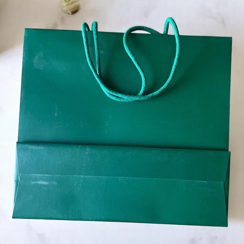 SET OF 3 ROLEX OFFICIAL BOUTIQUE SHOPPING BAG XL GREEN SWISS MADE GIFT PACKAGING