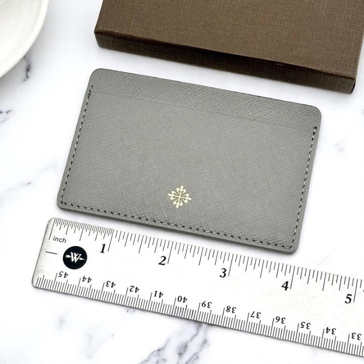 PATEK PHILIPPE CALATRAVA GREY SAFFIANO LEATHER CARDHOLDER – VIP DEALER GIFT
