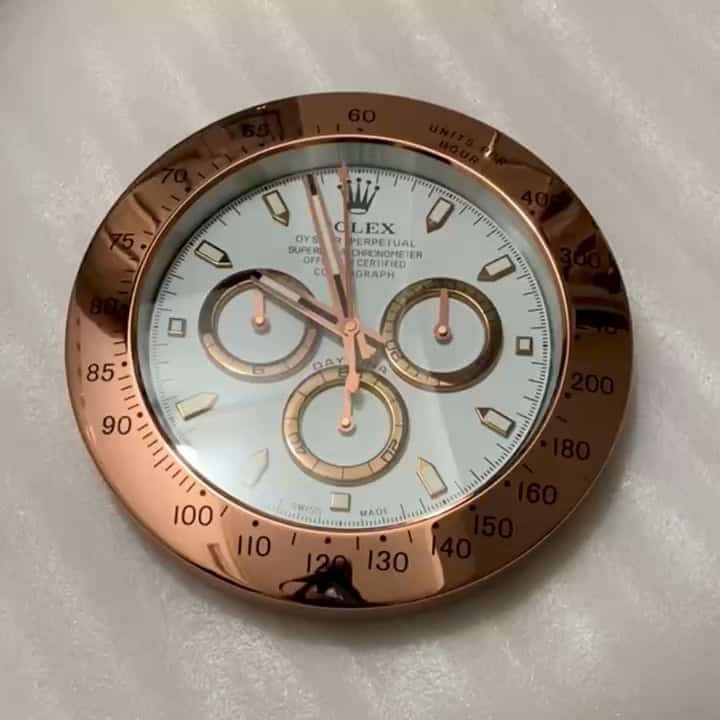 ROLEX WALL CLOCK – ROSE GOLD DAYTONA – RL-57 EDITION DELUXE METAL WALL CLOCK
