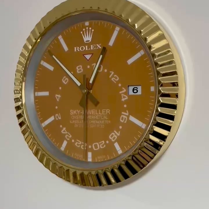 SKY DWELLER – ROSE GOLD – YELLOW EDITION 35 CM DELUXE METAL WALL CLOCK
