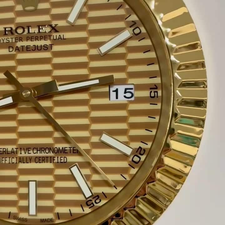DATEJUST – ROSE GOLD – GOLD EDITION 35 CM DELUXE METAL WALL CLOCK