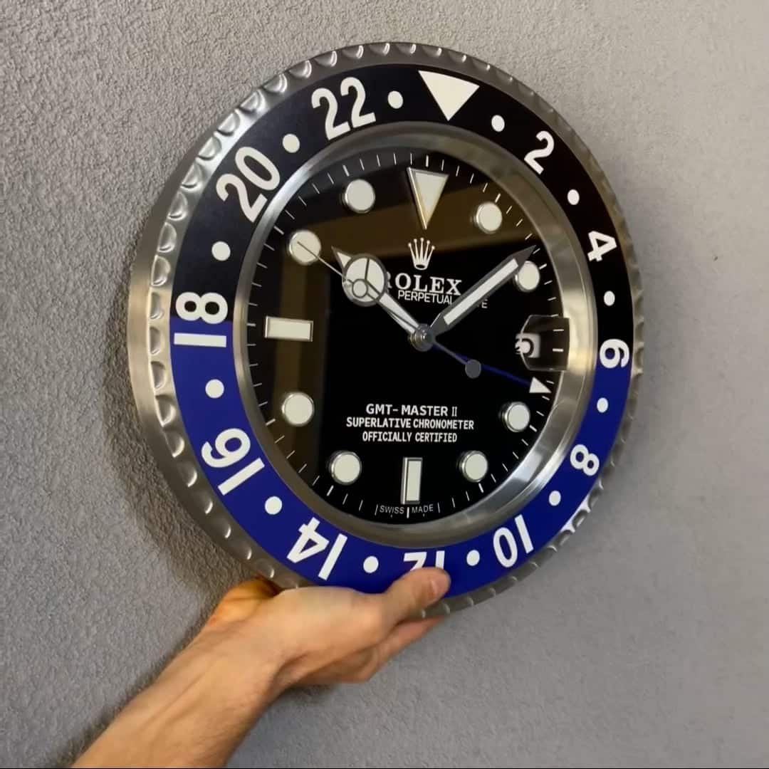 ROLEX GMT MASTER 2 BATMAN – RL13 DELUXE METAL WALL CLOCK 35 CM