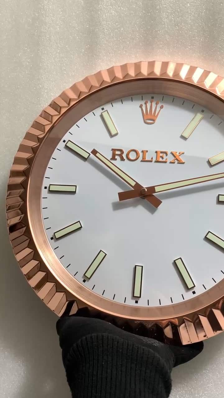 ROLEX WALL CLOCK – F1 ROSE GOLD OYSTER – RL-205 EDITION, A PREMIUM 35 CM METAL WALL CLOCK.