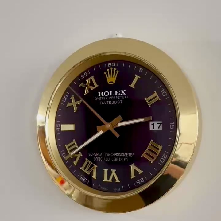 DATEJUST – GOLD – PURPLE – 2 EDITION 35 CM DELUXE METAL WALL CLOCK