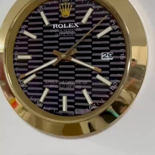 DATEJUST – GOLD-BLACK – 3 DELUXE METAL WALL CLOCK 35 CM