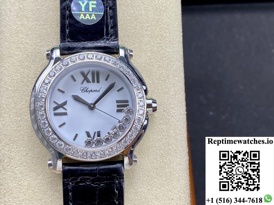Chopard Happy Diamonds 278475-3037 Yf Factory Black Strap-Rep Time Watches