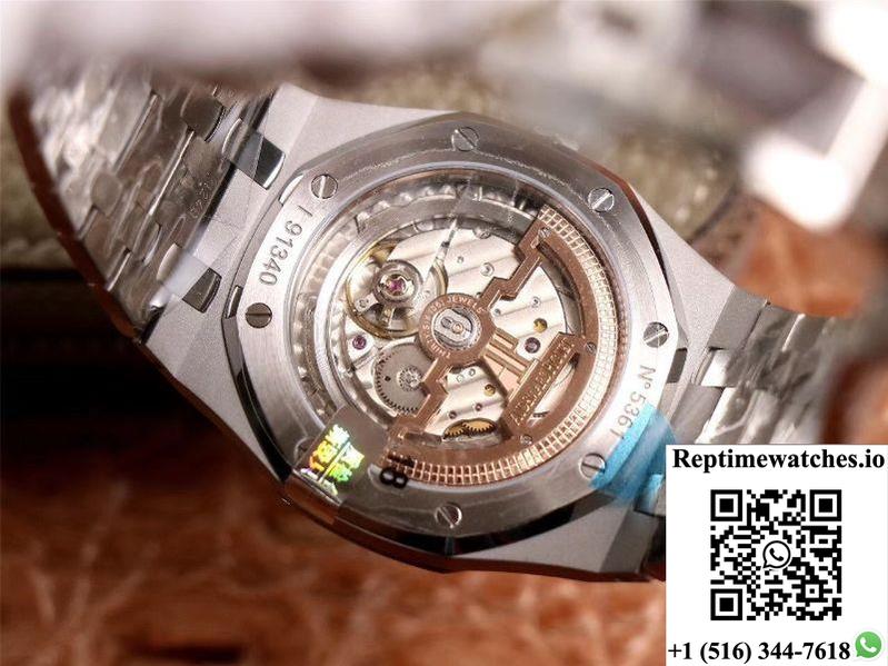 Xf Factory Audemars Piguet Royal Oak “Jumbo” Extra-Thin 15202St.Oo.1240St.01 Stainlless Steel Cufflinks Blue “Tapisserie” Pattern-Rep Time Watches