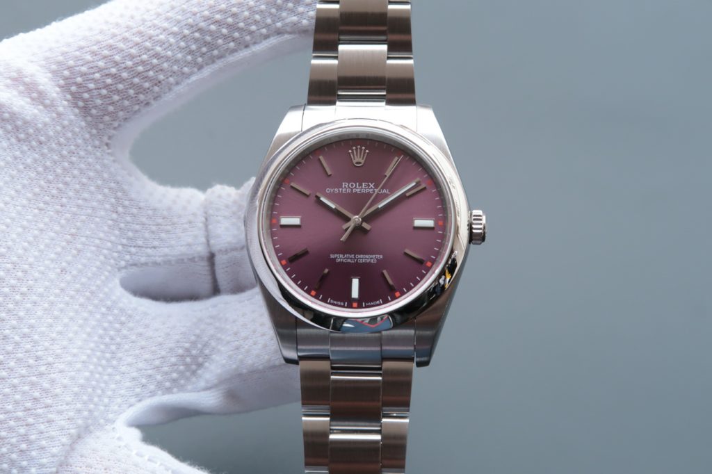 Bp Factory Replica Rolex Oyster Perpetual 39mm 114300 with Red Grape Dial Asia Clone 3132 Movement