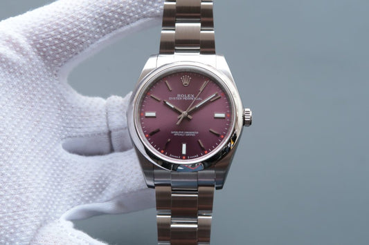 Bp Factory Replica Rolex Oyster Perpetual 39mm 114300 with Red Grape Dial Asia Clone 3132 Movement