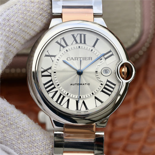 Cr Factory Replica Cartier Ballon Bleu 42mm Two Tone Rose Gold Watch with Miyota 9015 Movement