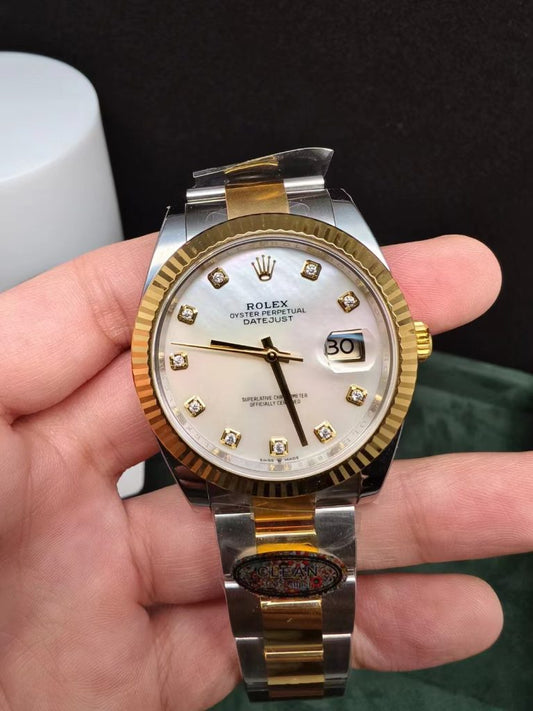 Clean Factory Replica Rolex Datejust Mother of Pearl Two Tone