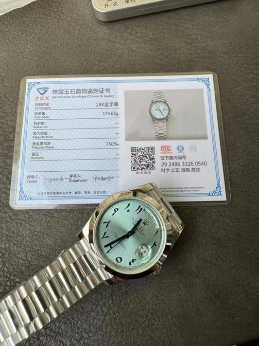 Gm Factory Replica Rolex Day Date Middle Eastern Dial Ice Blue Dial