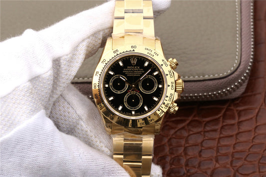 Jh Factory Replica Rolex Daytona 116508 Full Yellow Gold Watch with Clone 4130 Movement