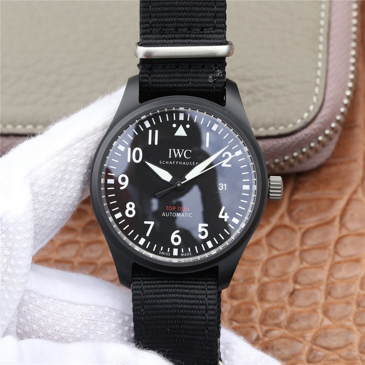 Mf Factory Replica Iwc Top Gun Iw326901 Ceramic Watch with Black Nylon Strap