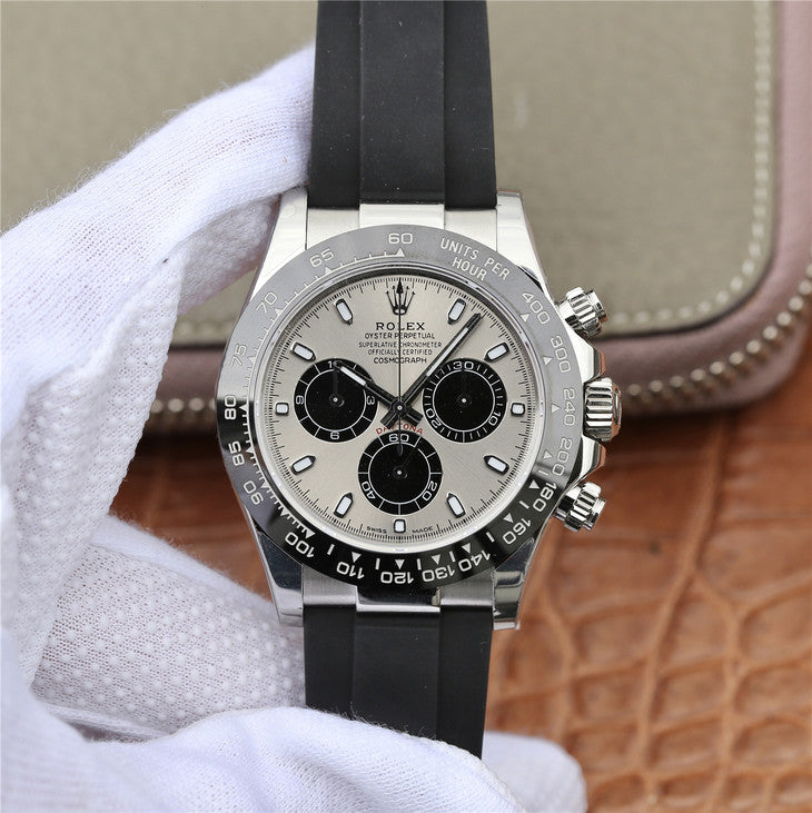 Noob Factory V2 Edition Replica Rolex Daytona 116519 with Grey Dial 904l Stainless Steel Case Super Clone 4130