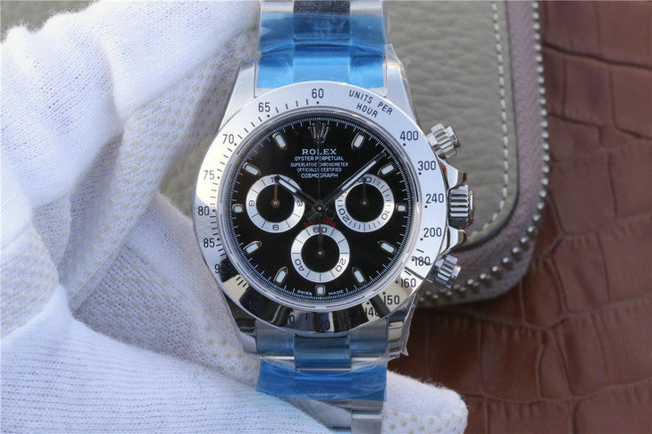 Noob Factory Ultimate Replica Rolex Daytona 116520 Black Dial with Super Clone 4130 Movement