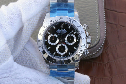 Noob Factory Ultimate Replica Rolex Daytona 116520 Black Dial with Super Clone 4130 Movement
