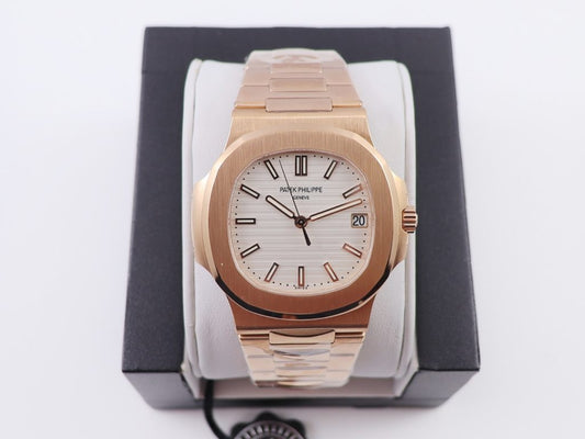Pp Factory Replica Patek Philippe Nautilus 5711r Rose Gold Watch with White Dial