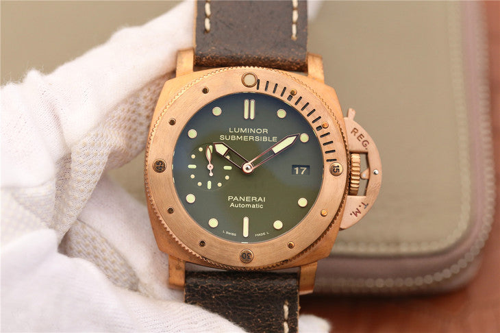 Vs Factory V2 Edition Replica Panerai Pam 382 Luminor Submersible Bronzo Green Dial with Super Clone P 9000