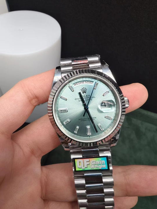 Q Factory Replica Rolex Day Date Ice Blue Gain Weight