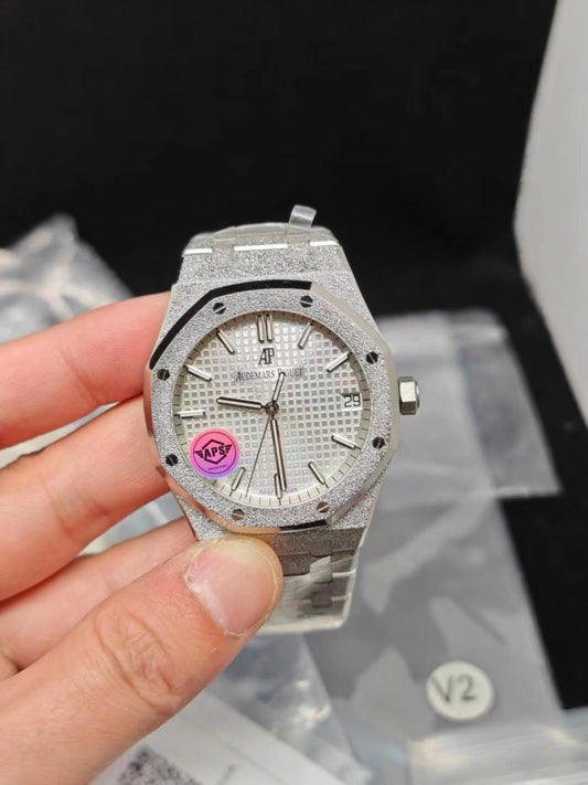 Aps Factory Replica Audemars Piguet 15500 Frosted Gold White Dial