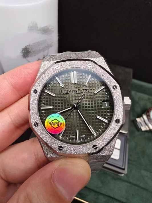 Aps Factory Replica Audemars Piguet 15510 Frosted Gold with Green Dial