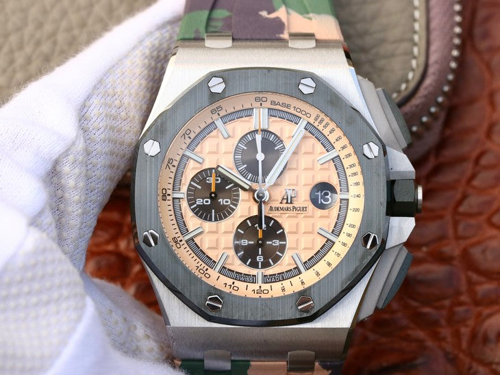 J12 Factory V2 Edition Replica Audemars Piguet Royal Oak Offshore 26400 Combat Green Camouflage Watch