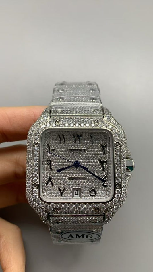 Amg Factory Replica Cartier Santos Full Diamonds