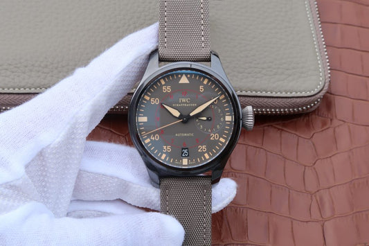 Z Factory V2 Replica Iwc Big Pilot Top Gun Miramar Ceramic Watch with Green Nylon Strap