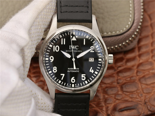 Ultimate Edition Replica Iwc Mark Xviii Watch with Swiss Eta 2892 Movement Black Leather Strap