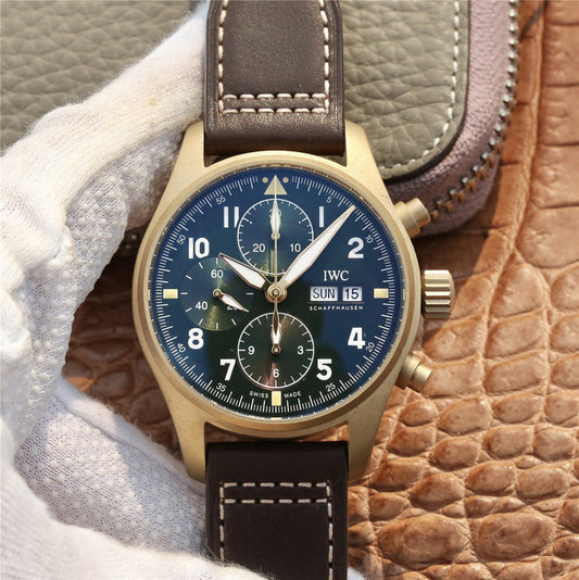 Z Factory Replica Iwc Spitfire Chrono Bronze Iw387902 with Green Dial