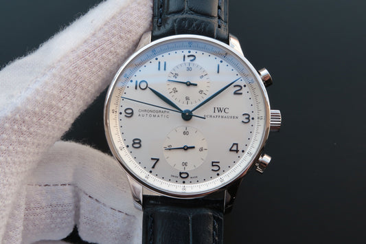 Zf Factory V7 Edition Replica Iwc Portuguese Iw371446 with Super Clone 79350 Movement Blue Leather Strap