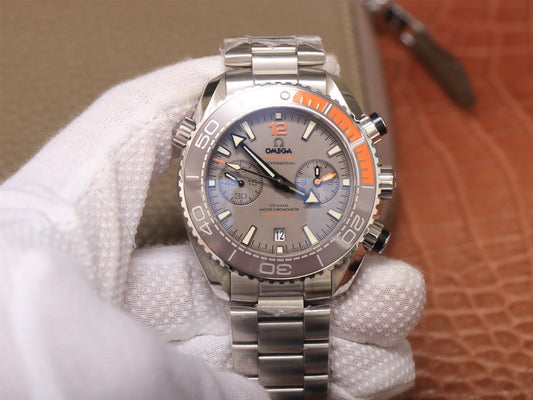 Om Factory V4 Edition Replica Omega Planet Ocean Chrono Grey Ceramic Watch with Clone 9300