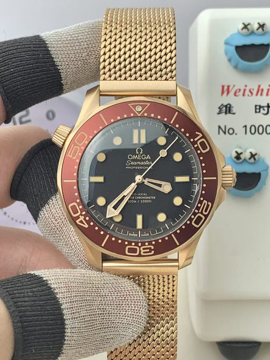 Vs Factory Replica Omega Seamaster Bronze Gold