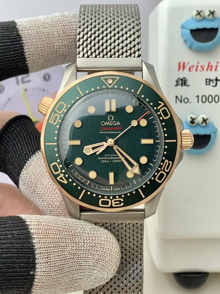 Vs Factory Replica Omega Seamaster Titanium Bronze Gold Green