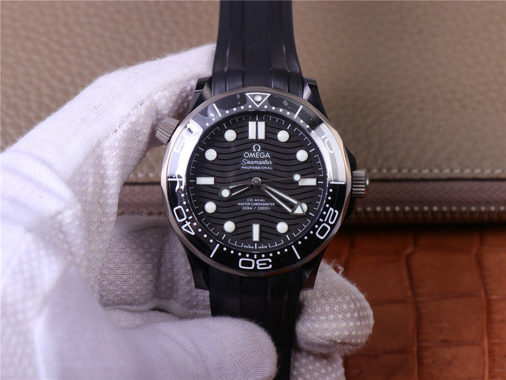 Vs Factory Replica Omega Seamaster Diver 300m Black Ceramic Watch with Clone 8806 Movement