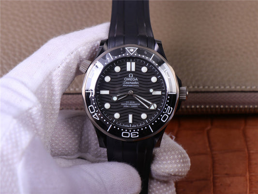 Vs Factory Replica Omega Seamaster Diver 300m Black Ceramic Watch with Clone 8806 Movement