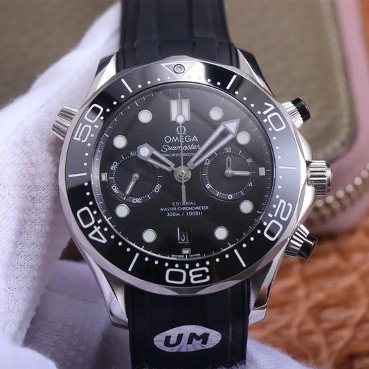 Um Factory Replica Omega Seamaster 300 Chronograph Watch with Clone 9900 Movement