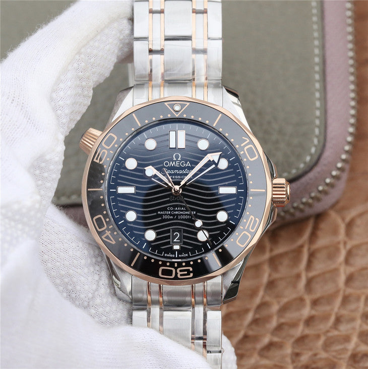 Vs Factory Replica Omega Seamaster Diver Two Tone Rose Gold with Clone 8800