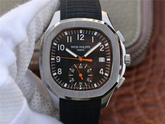 Replica Patek Philippe Aquanaut Chrono 5968a with Asia Valjoux 7750 Black Rubber Strap