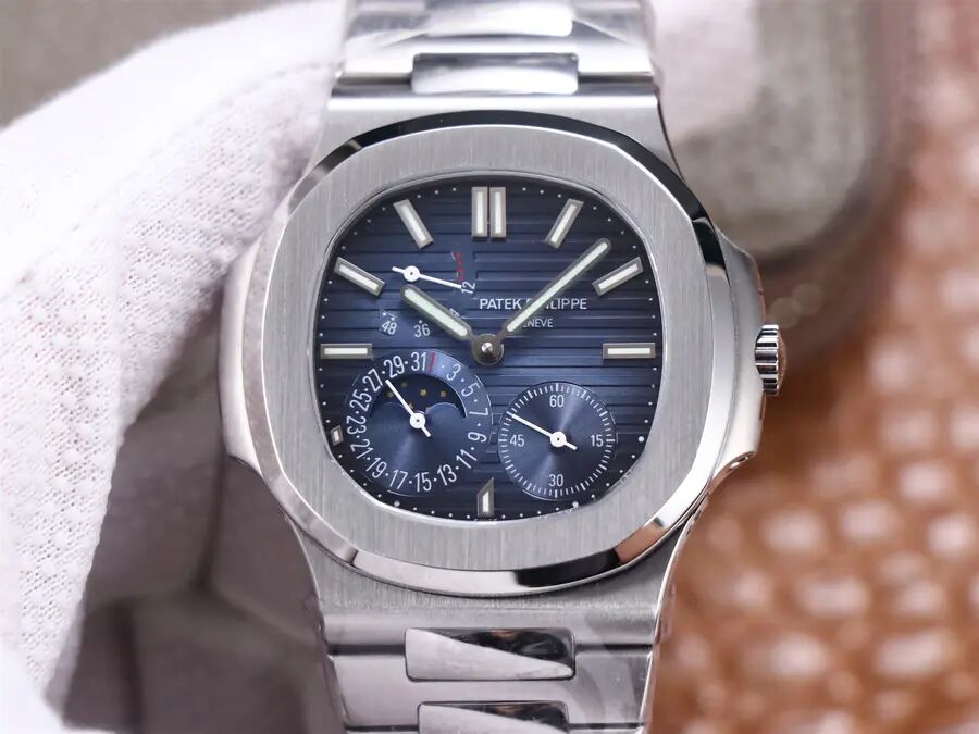 P Factory Replica Patek Philippe Nautilus 5712 Moon Phase with Manual Winding Movement