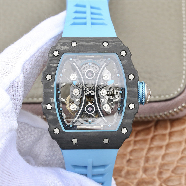 Jb Factory Replica Richard Mille Rm53 01 Tourbillon Pablo Mac Donough with Blue Rubber Strap
