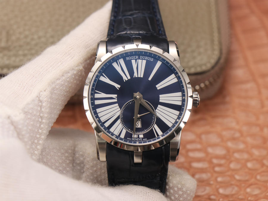 P Factory Replica Roger Dubuis Excalibur Dbex0535 Blue Dial with Miyota 9015 Movement