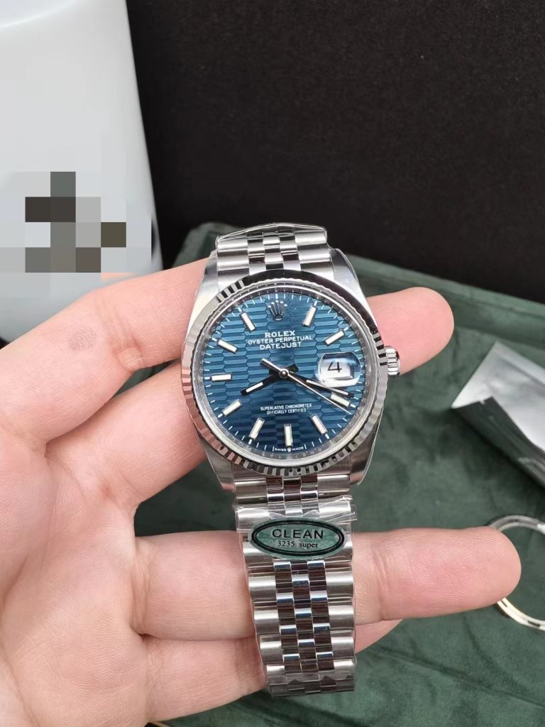 Clean Factory Replica Rolex Datejust 36mm Blue Dial with Shanghai 3235 Movement