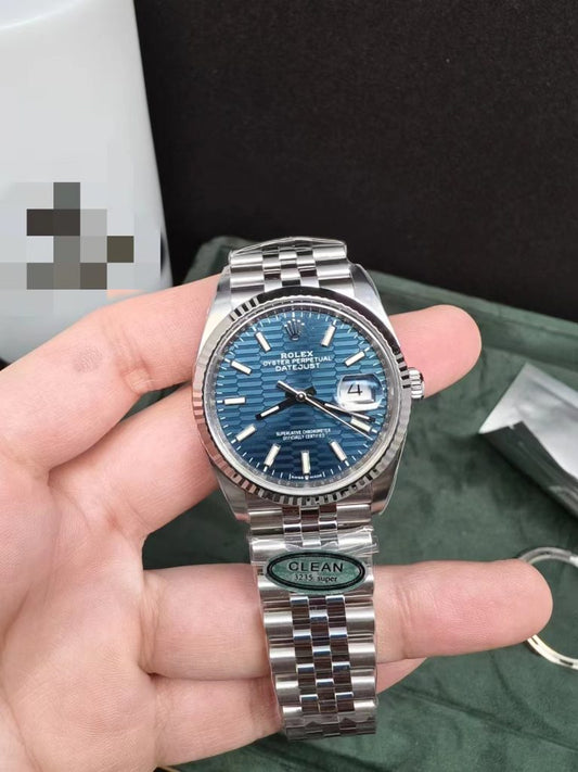 Clean Factory Replica Rolex Datejust 36mm Blue Dial with Shanghai 3235 Movement
