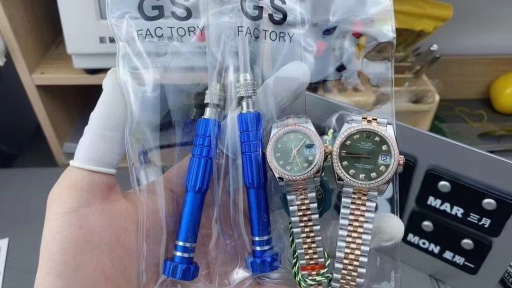 Gs Factory Replica Rolex Datejust Lady Rose Gold Diamond Watches